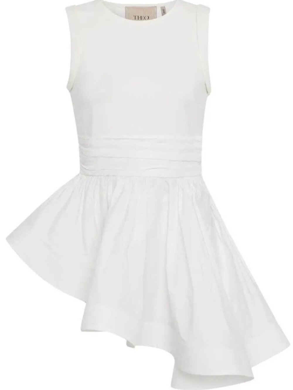 THEO THE LABEL  theia mix-media peplum top